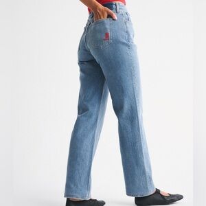 Curve Love High Rise 90s Relaxed Cowboy Embroidered Jean